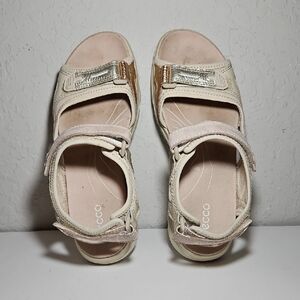 Ecco Sport Womens Yucatan Sandals, Size 40 (9-9.5), Cream/Pink